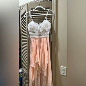White and Peach Strap Dress